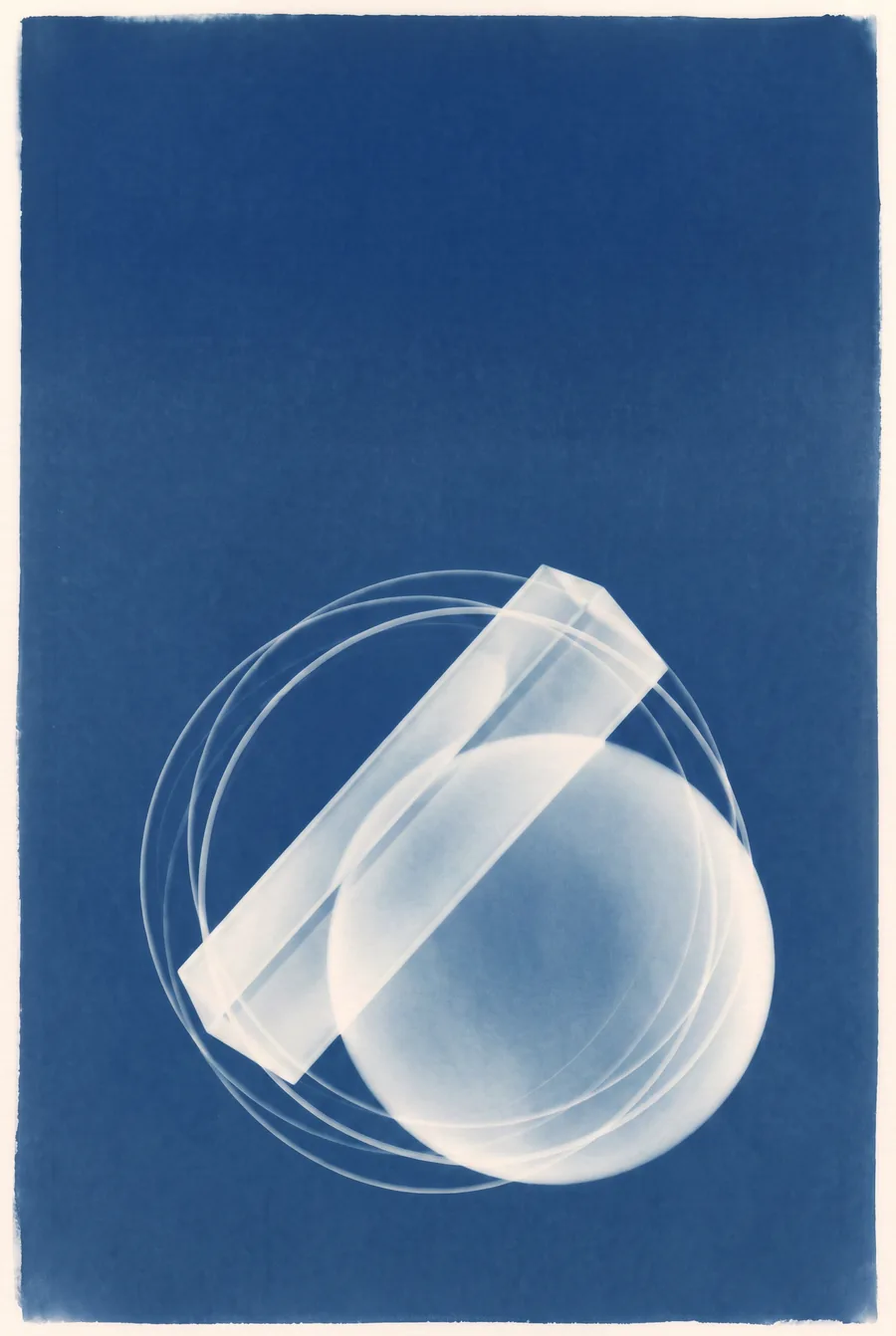 Cyanotype. A Triangle on Paper
